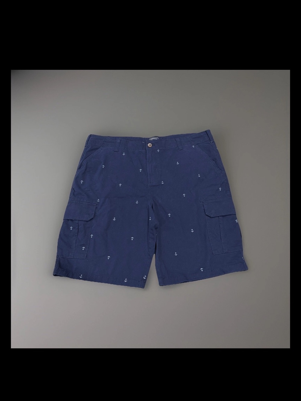G.H. Bass & Co. Anchor Blue Summer Beach Cargo Shorts Mens Size 40 x 11 1/2 NWT